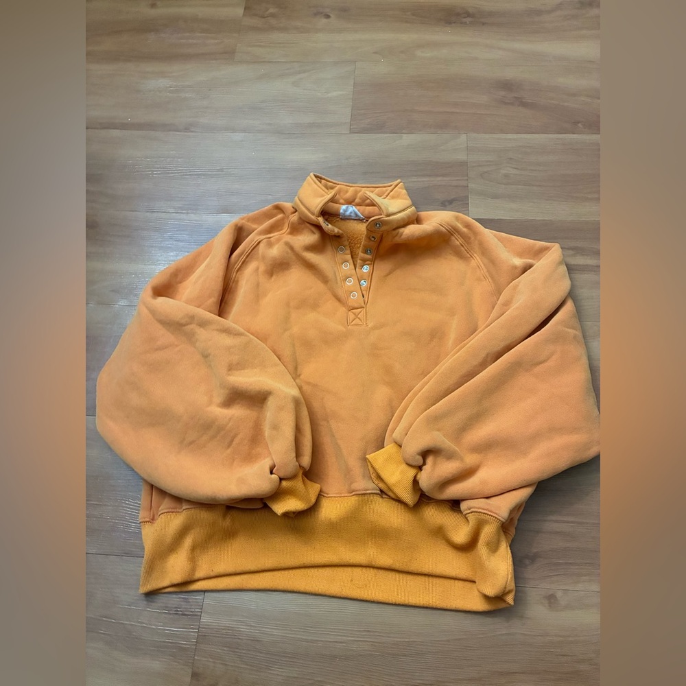 Bobbles & Lace Quarter-Snap Fleece Sweatshirt Size S